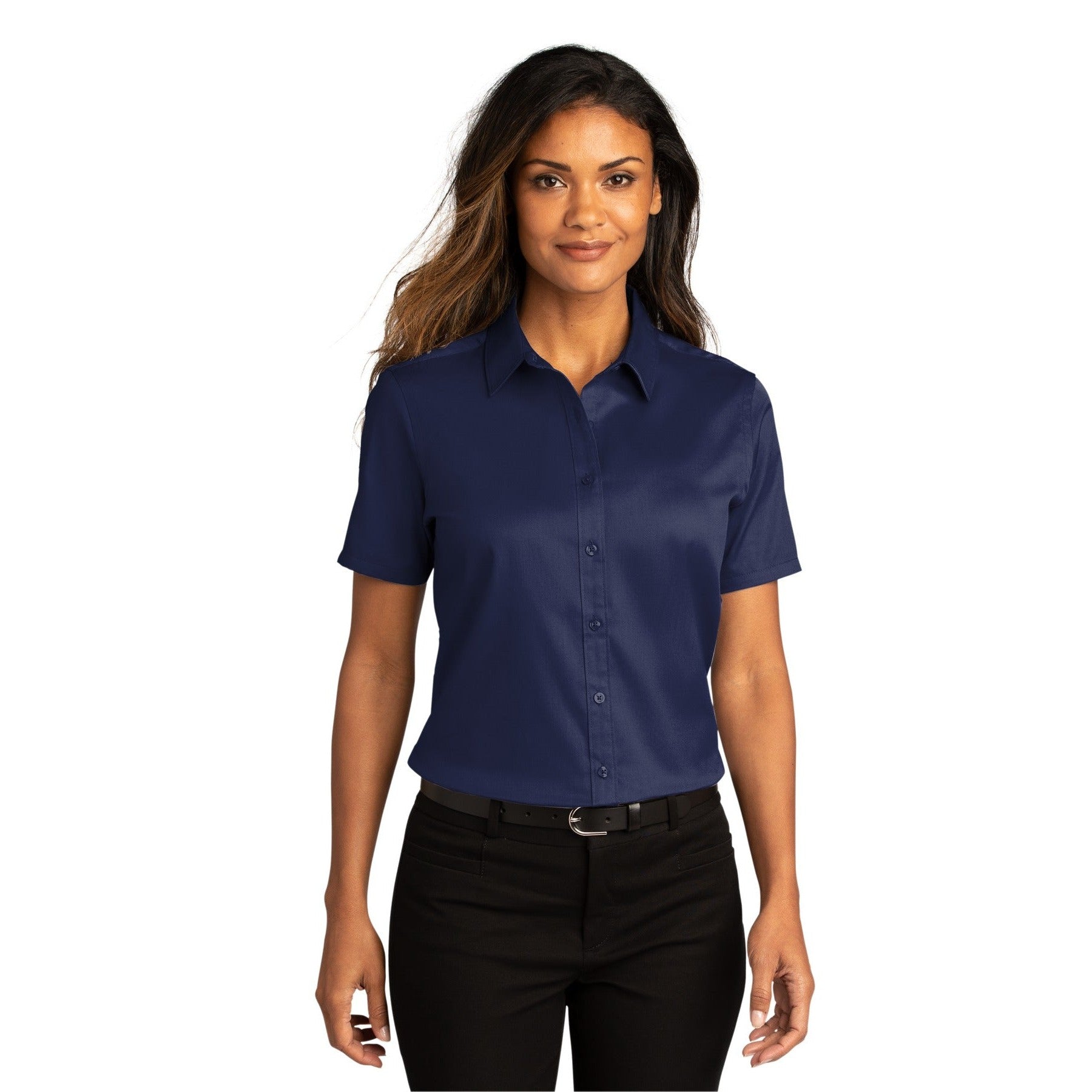 Port Authority-Port Authority® Women's Short Sleeve SuperPro React™Twill Shirt. LW809-MedTech-12